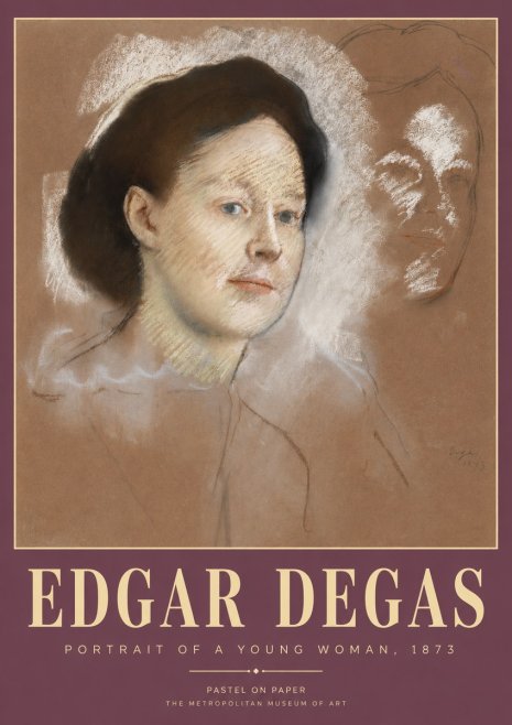 Edgar Degas Portrait of a Young Woman No3 - Juliste