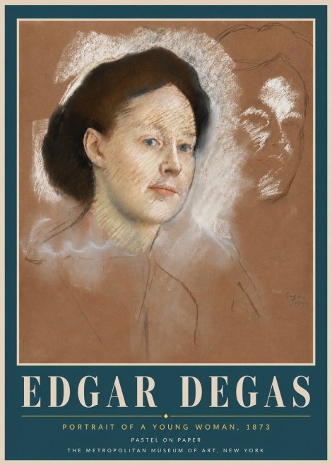 Edgar Degas Portrait of a Young Woman No6 - Juliste