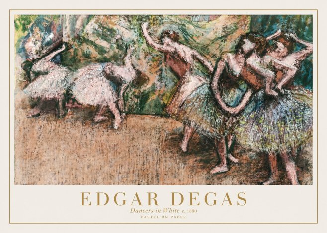 Edgar Degas Dancers in White C. 1890 No1 - Juliste