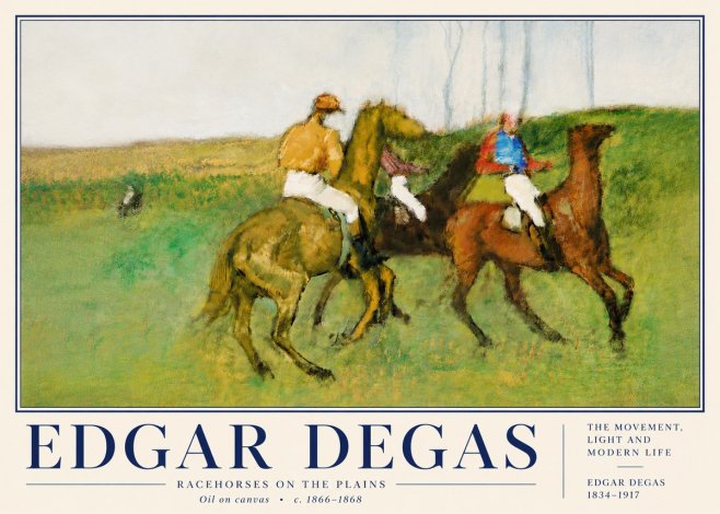 Edgar Degas Racehorses on the Plains No6 - Juliste