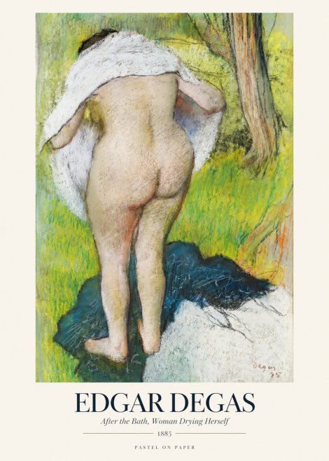 Edgar Degas After the Bath, Woman Drying Herself No1 - Juliste