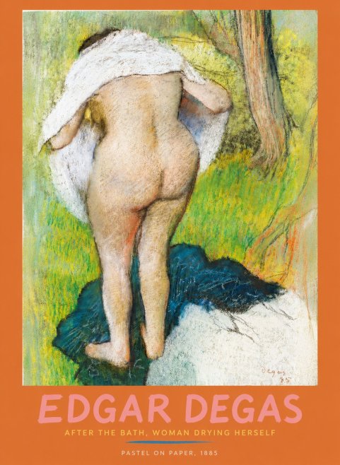 Edgar Degas After the Bath, Woman Drying Herself No3 - Juliste