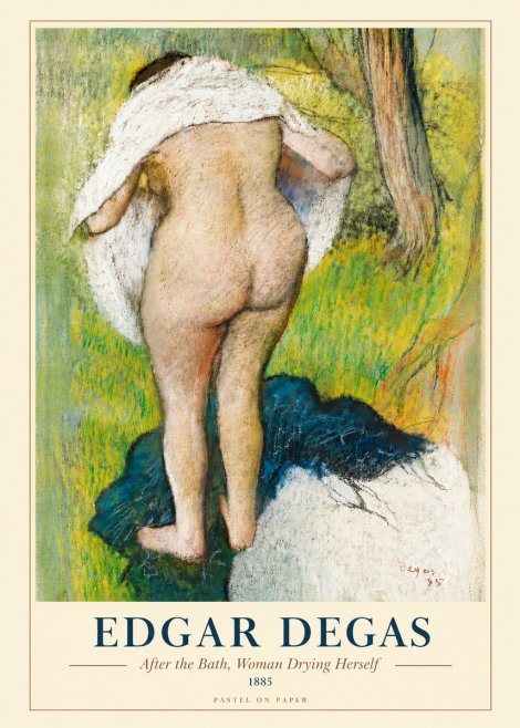 Edgar Degas After the Bath, Woman Drying Herself No5 - Juliste