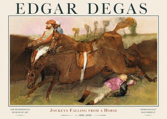 Edgar Degas Jockeys Falling from a Horse No3 - Juliste