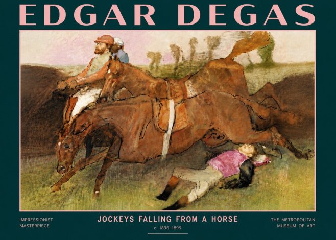 Edgar Degas Jockeys Falling from a Horse No4 - Juliste