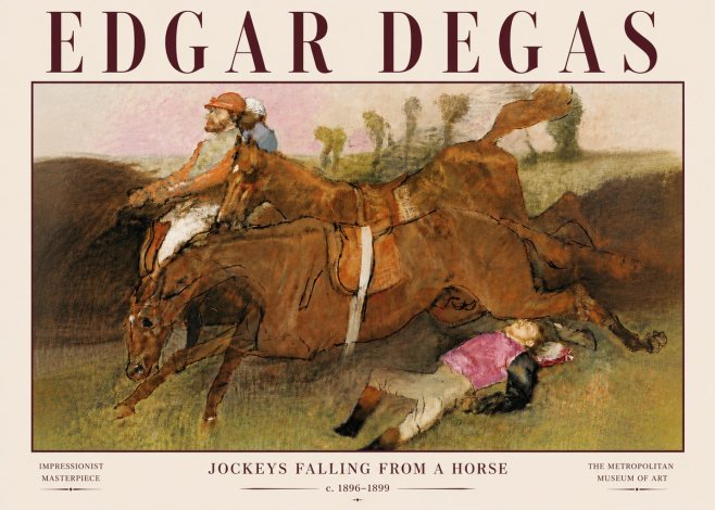 Edgar Degas Jockeys Falling from a Horse No6 - Juliste