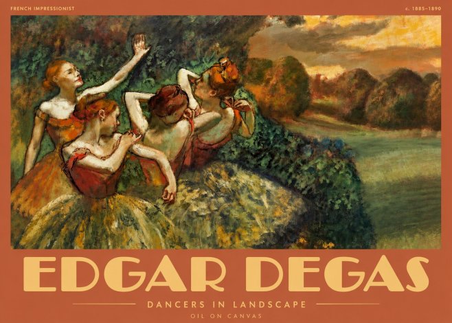 Edgar Degas Dancers in Landscape II No2 - Juliste