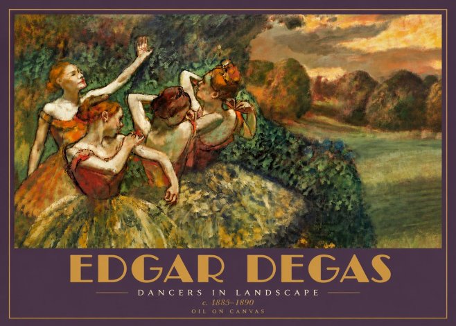 Edgar Degas Dancers in Landscape II No4 - Juliste