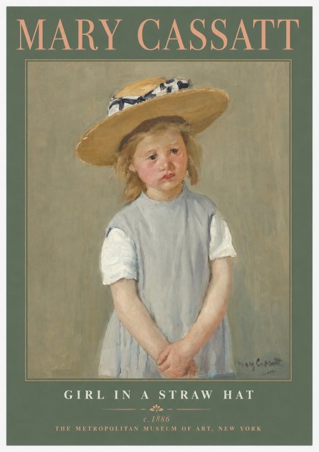 Mary Cassatt Girl in a Straw Hat No2 - Juliste