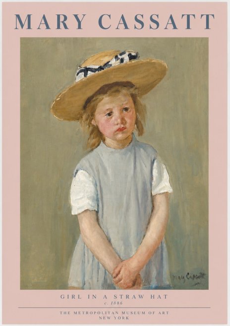 Mary Cassatt Girl in a Straw Hat No6 - Juliste