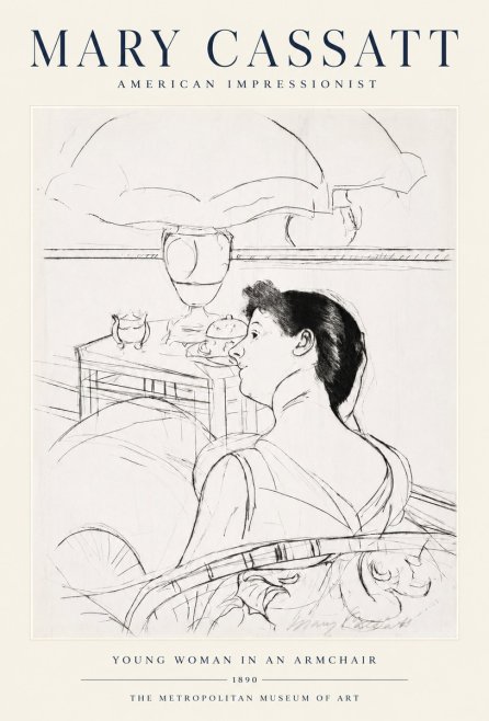 Mary Cassatt Young Woman in an Armchair No1 - Juliste