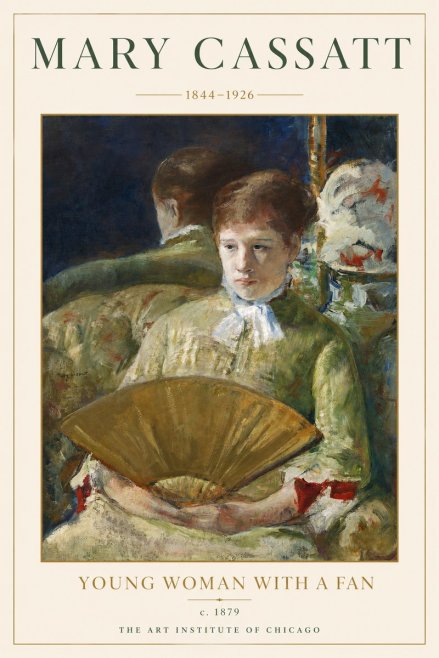 Mary Cassatt Young Woman with a Fan I No3 - Juliste