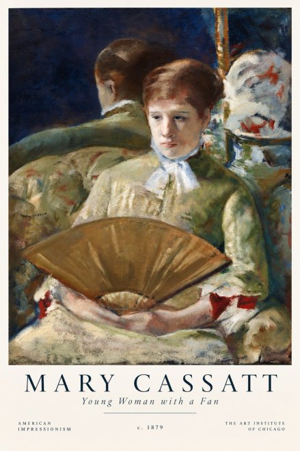 Mary Cassatt Young Woman with a Fan I No4 - Juliste