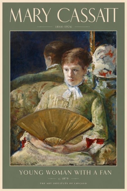 Mary Cassatt Young Woman with a Fan I No5 - Juliste