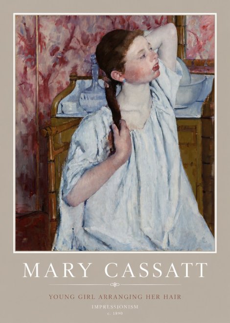 Mary Cassatt Young Girl Arranging Her Hair No2 - Juliste