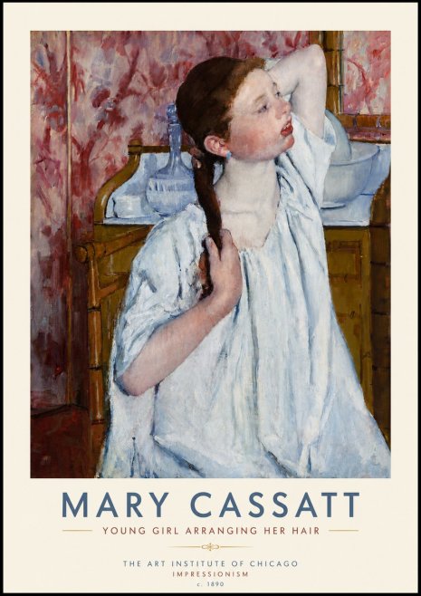 Mary Cassatt Young Girl Arranging Her Hair No5 - Juliste