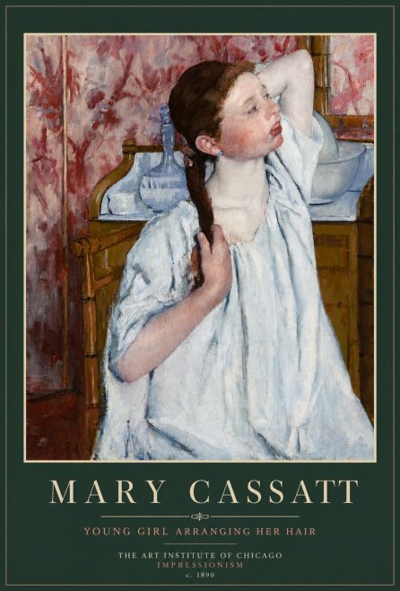 Mary Cassatt Young Girl Arranging Her Hair No6 - Juliste
