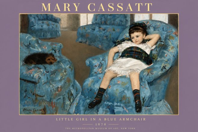 Mary Cassatt Little Girl in a Blue Armchair No4 - Juliste