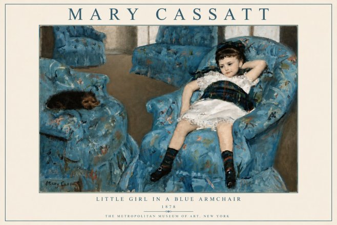 Mary Cassatt Little Girl in a Blue Armchair No6 - Juliste