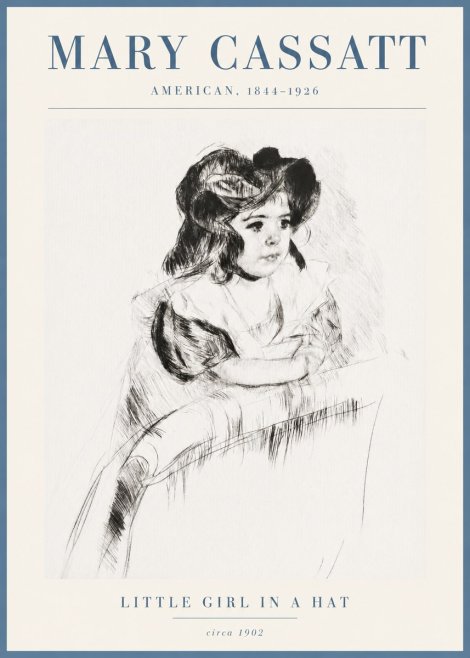 Mary Cassatt Little Girl in a Hat No3 - Juliste