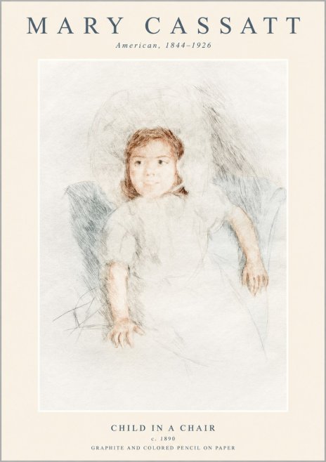 Mary Cassatt Child in a Chair No1 - Juliste