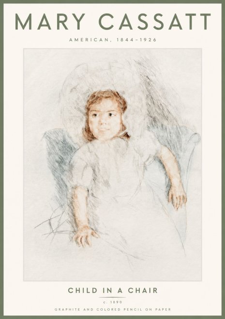 Mary Cassatt Child in a Chair No4 - Juliste