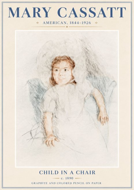 Mary Cassatt Child in a Chair No6 - Juliste