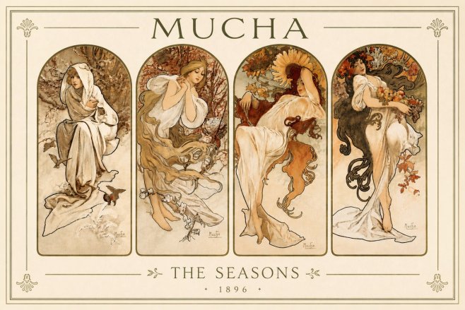 Mucha The Seasons No5 - Juliste