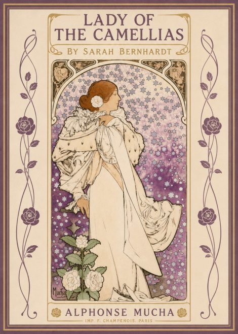 Mucha Lady of the Camellias No2 - Juliste