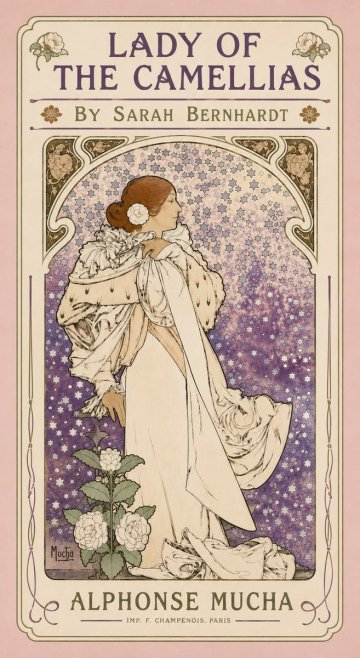 Mucha Lady of the Camellias No4 - Juliste