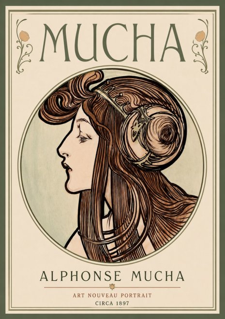 Mucha Art Nouveau Portrait II No6 - Juliste