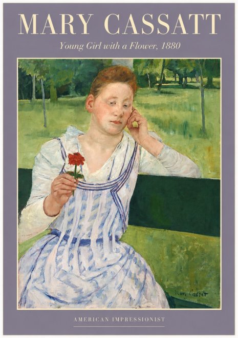 Mary Cassatt Young Girl with a Flower No2 - Juliste