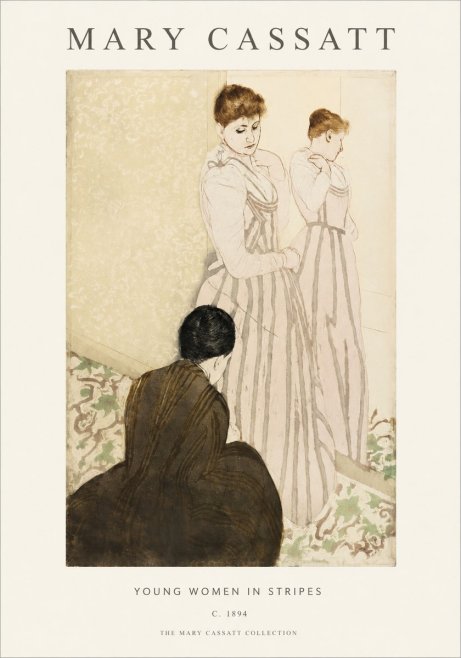 Mary Cassatt Young Women in Stripes No1 - Juliste