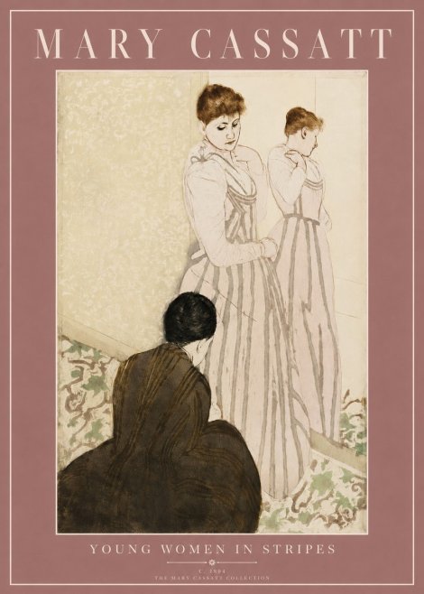 Mary Cassatt Young Women in Stripes No2 - Juliste