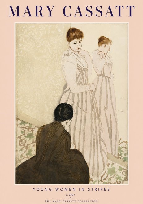 Mary Cassatt Young Women in Stripes No4 - Juliste