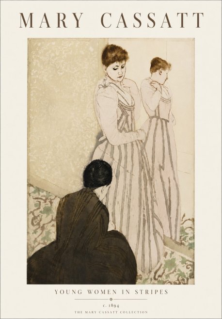 Mary Cassatt Young Women in Stripes No6 - Juliste