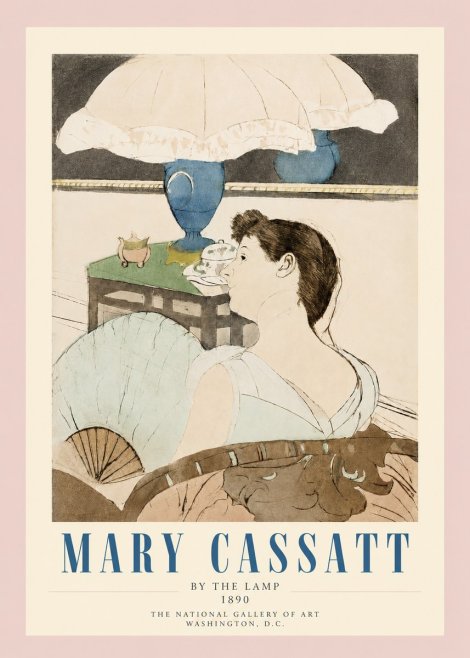 Mary Cassatt By the Lamp No3 - Juliste