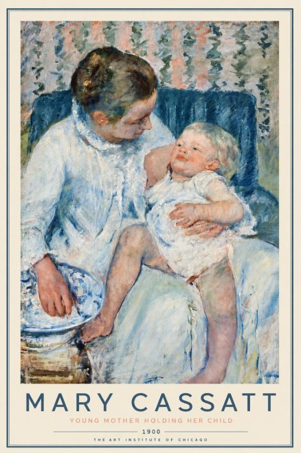 Mary Cassatt Young Mother Holding Her Child No2 - Juliste