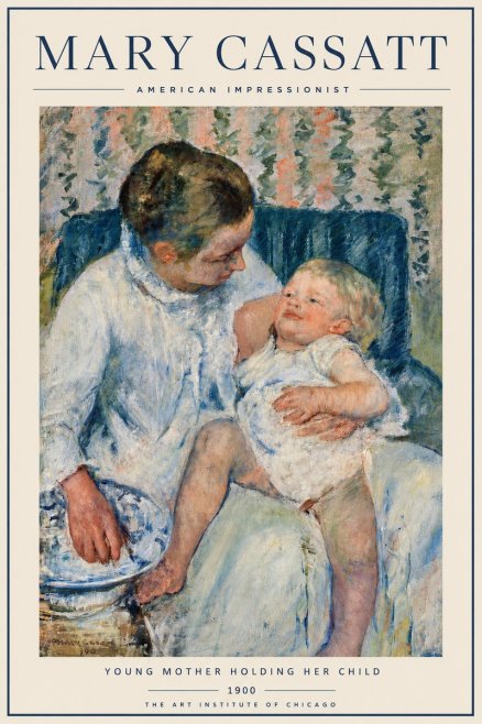 Mary Cassatt Young Mother Holding Her Child No3 - Juliste