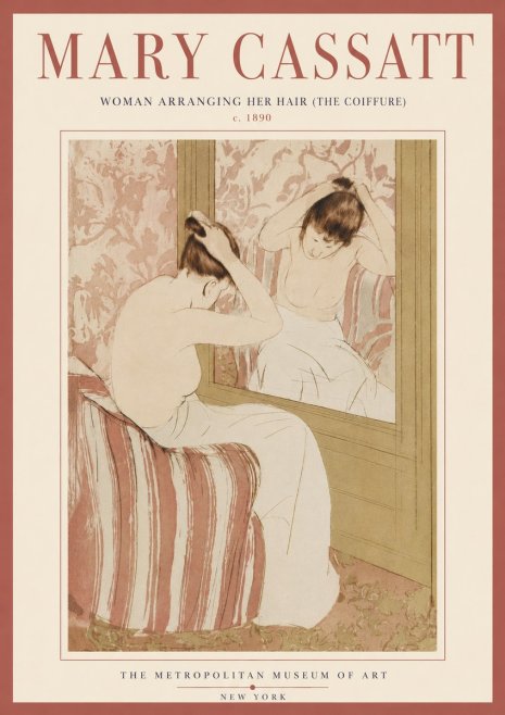 Mary Cassatt Woman Arranging Her Hair (the Coiffure) No5 - Juliste