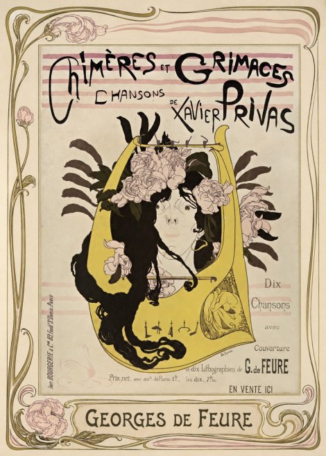 Georges de Feure Chimères Et Grimaces Chansons De Xavier Privas No1 - Juliste