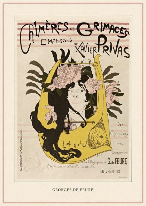 Georges de Feure Chimères Et Grimaces Chansons De Xavier Privas No3 - Juliste