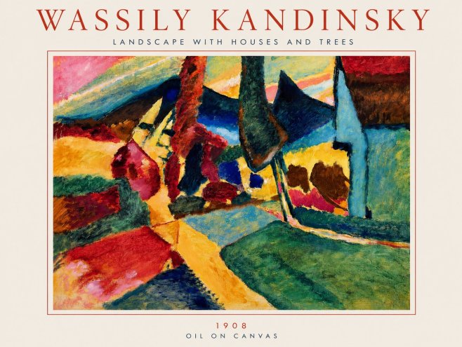 Kandinsky Landscape with Houses and Trees No3 - Juliste