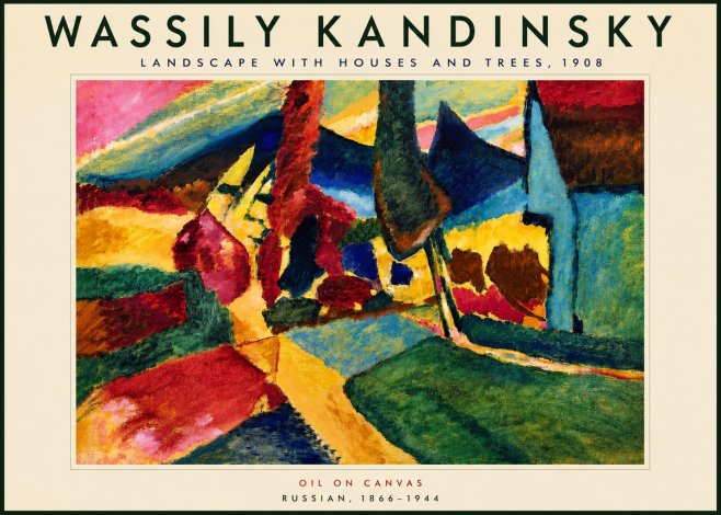 Kandinsky Landscape with Houses and Trees No6 - Juliste