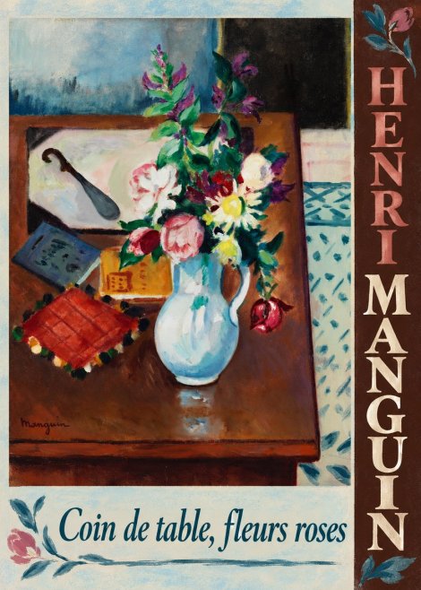 Henri Manguin Coin De Table, Fleurs Roses No3 - Juliste