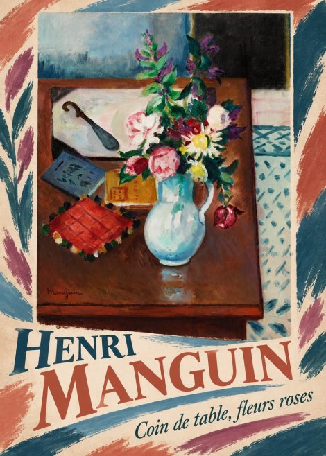 Henri Manguin Coin De Table, Fleurs Roses No4 - Juliste