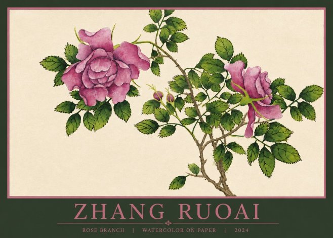 Zhang Ruoai Rose Branch No4 - Juliste
