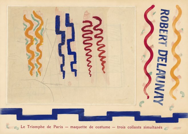 Robert Delaunay Le Triomphe De Paris — Maquette De Costume — Trois Collants Simultanés No5 - Juliste