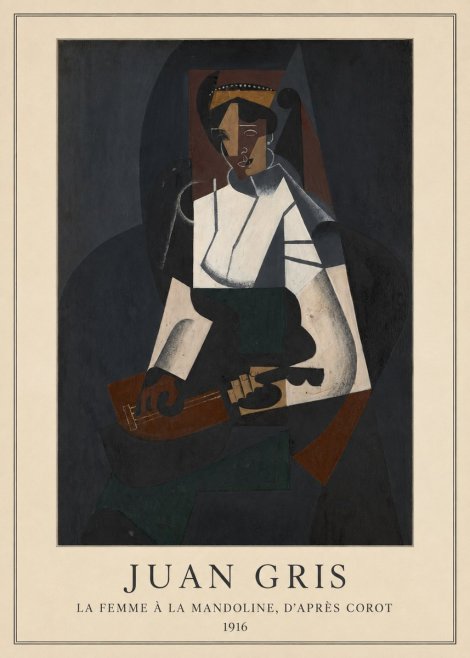 Juan Gris La Femme À La Mandoline, D'après Corot No4 - Juliste