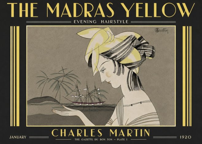 Charles Martin The Madras Yellow - Evening Hairstyle No6 - Juliste